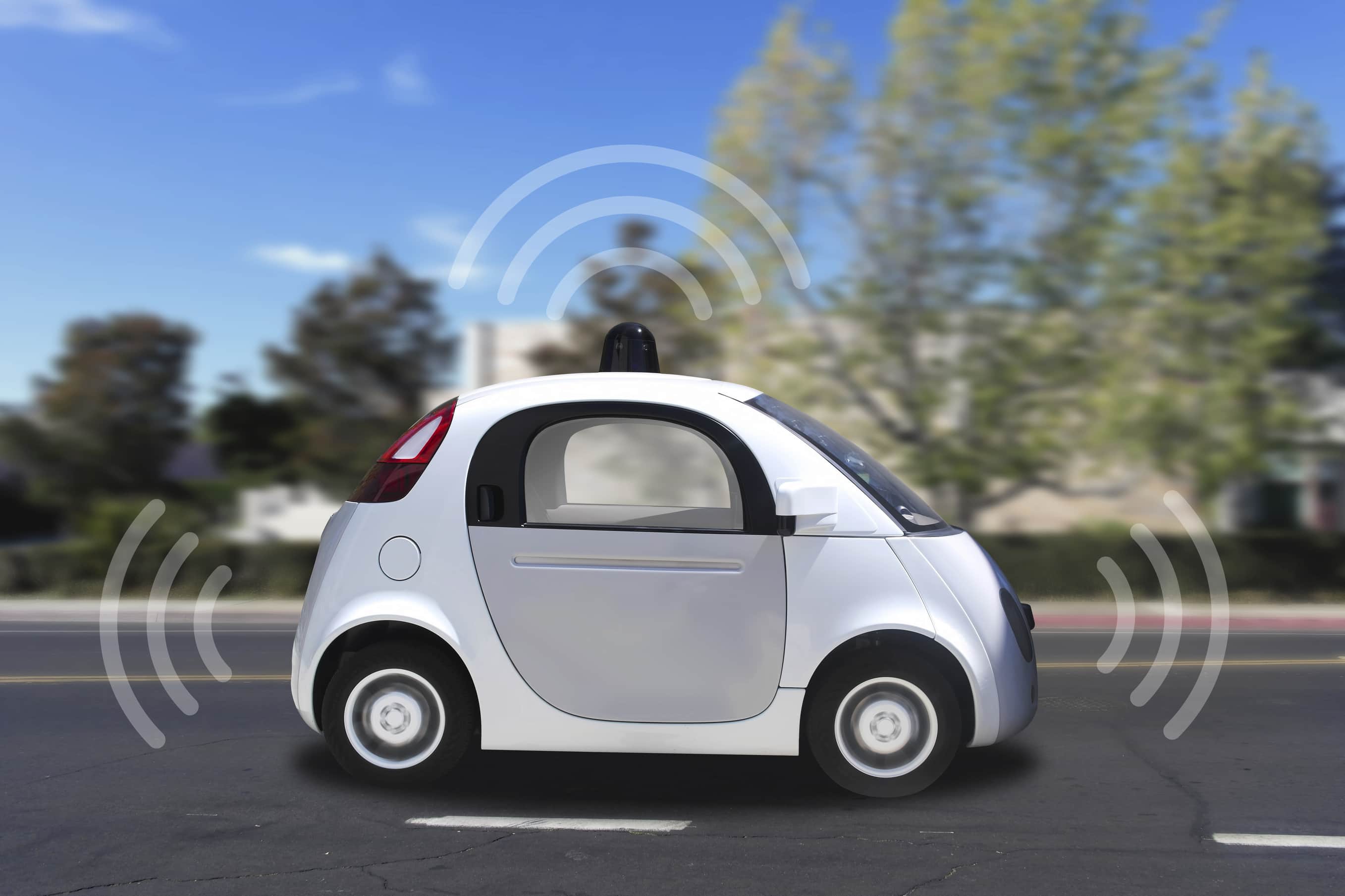 Is that a driverless car in the next lane?